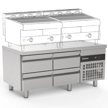 inomak stainless steel workbench fridge
