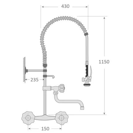 metal inox showerhead