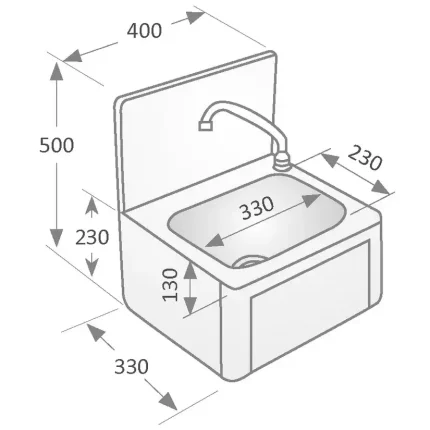 metal inox handwashing unit