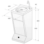 metal inox handwashing unit