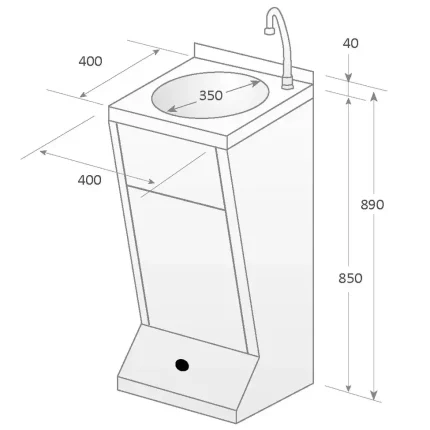 metal inox handwashing unit