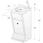 metal inox handwashing unit
